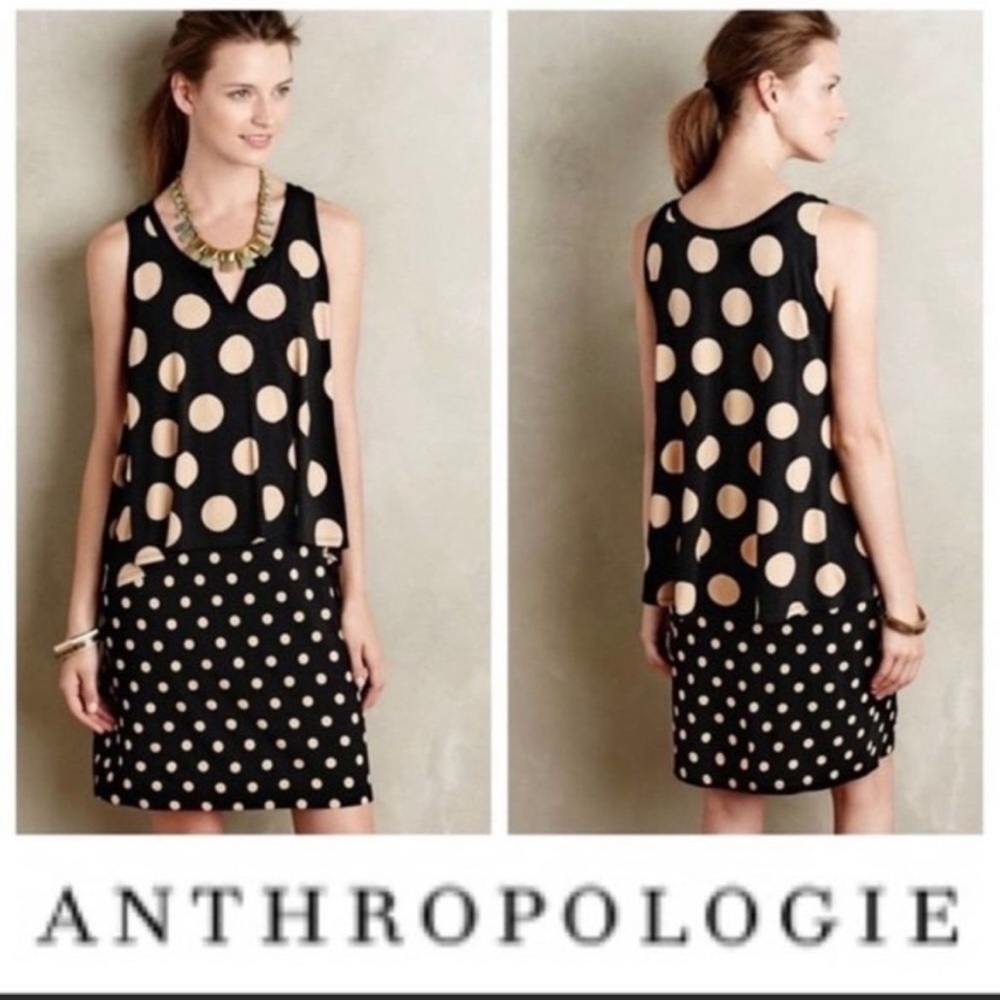 Maeve Anthropologie Black and Tan sleeveless dress